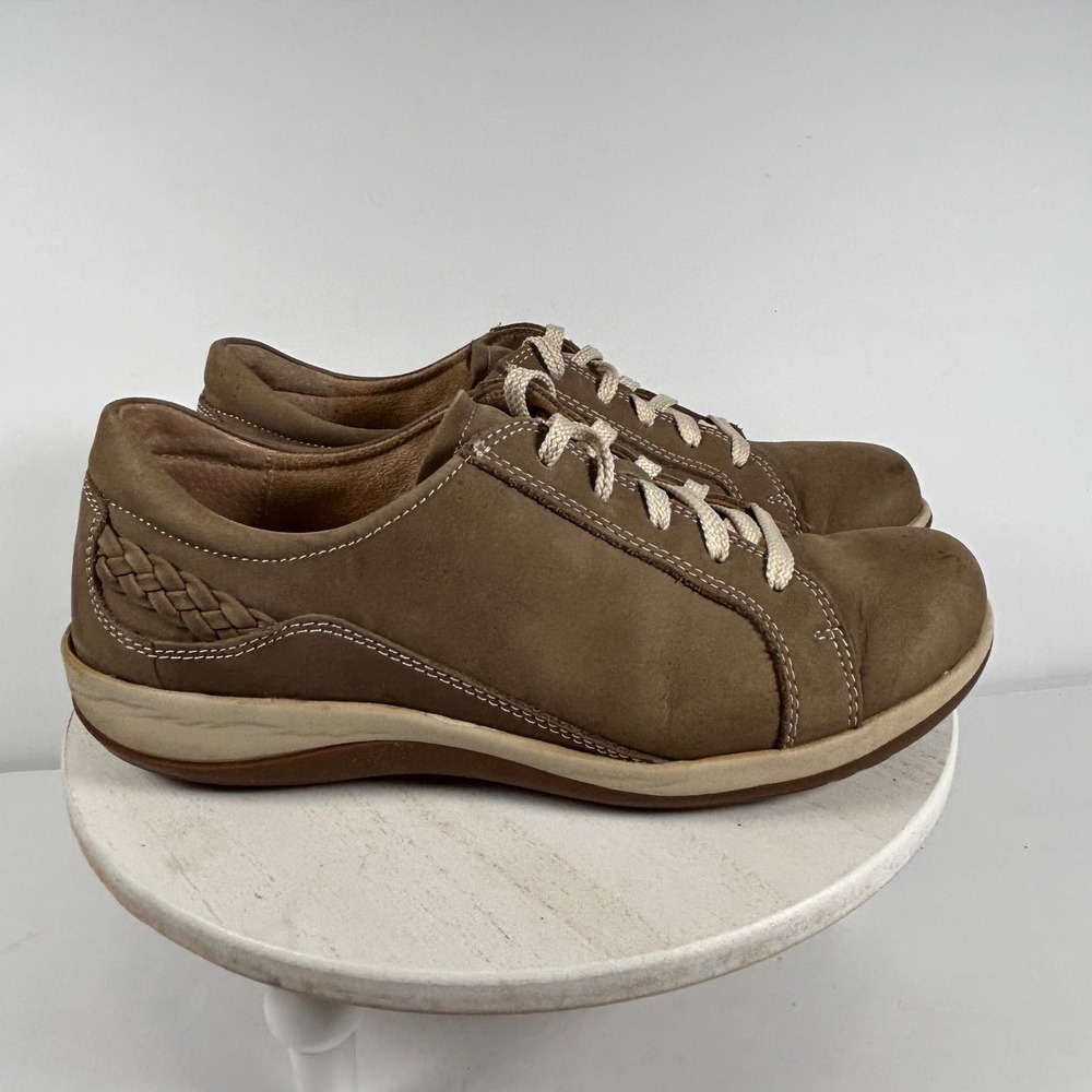 Aetrex Dana‎ Brown Leather Comfort Walking Shoes Women's 9/9.5 Wide Width